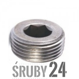 Korek gwintowany z gniazdem sześciokątnym DIN 906 Ocynk Płatkowy