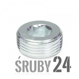 Korek gwintowany z gniazdem sześciokątnym z gwintem rurowym DIN 906 Stal Kwasoodporna A4