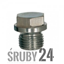 Korek gwintowany z łbem sześciokątnym i kołnierzem DIN 910 Stal Kwasoodporna