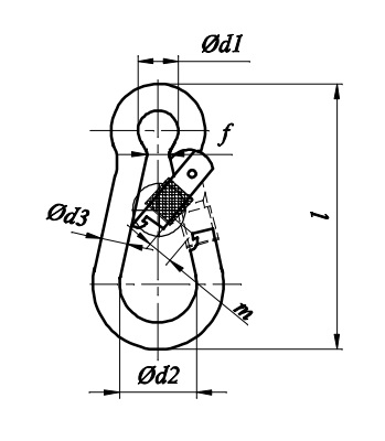 Karabińczyk z nakrętką Ocynk Galwaniczny