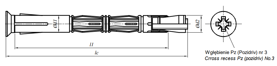 Łączniki rozporowe do ościeżnic P d 10mm Ocynk Galwaniczny