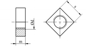 Nakrętka kwadratowa DIN 562 kl.4 Ocynk Galwaniczny