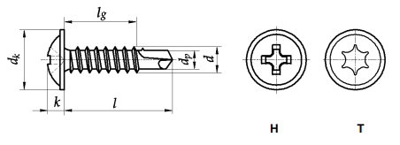Wkręt samowiercący z łbem podkładkowym DIN 7504T Ocynk Galwaniczny (Ph)