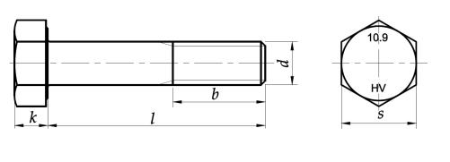 Śruba EN 14399-4,DIN 6914 kl.10.9 Ocynk Ogniowy