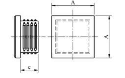 Zaślepka do rur kwadratowa czarna